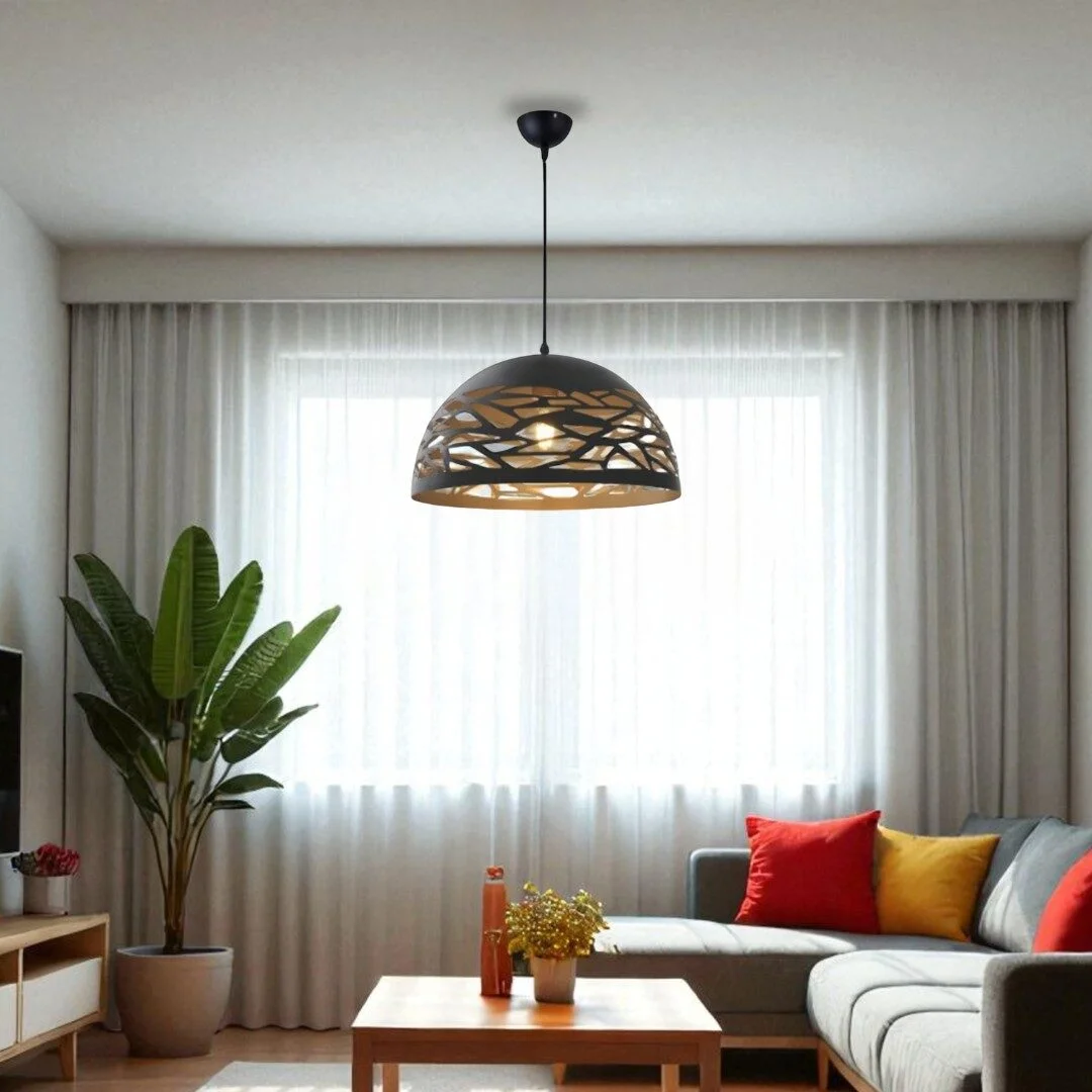 Metalen hanglamp Zuse mat zwart - nieuw